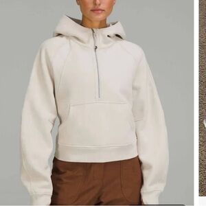 lululemon athletica Women's White Scuba Half-Zip Sweater